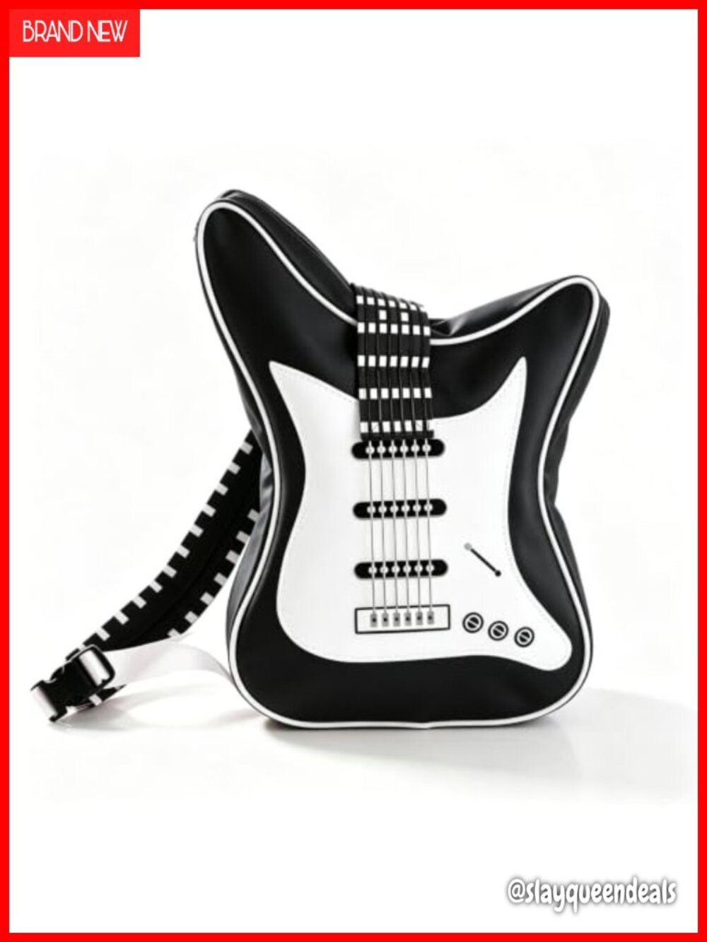 Electric Guitar Shaped Crossbody Bag Waterproof Oxford Punk Rock Purse